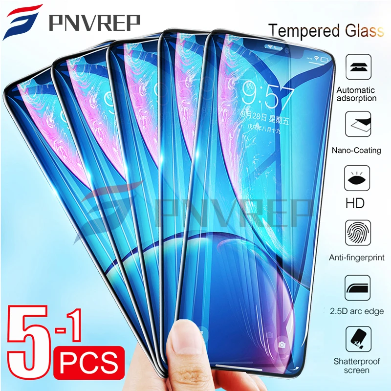 1 3 5 шт закаленное стекло для iPhone 11 Pro Max X XS XR 6 8 SE 2020 2 7 6s Plus полная защита экрана |