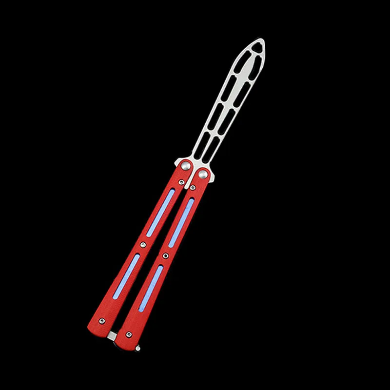 Дропшиппинг складной нож бабочка шарикоподшипник тренировочный нож G10 Ручка игровой инструмент нож складной бабочка в ноже тупой инструмент - Цвет: Red Porous