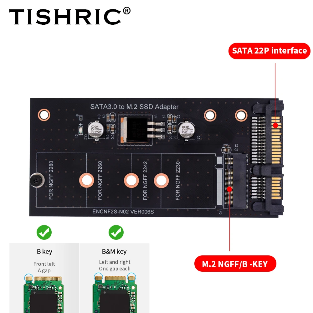 Адаптер TISHRIC M.2 NGFF MSATA-Sata 2 5 дюйма двухпортовый адаптер в 1 SSD Msata-Sata с 22-контактным