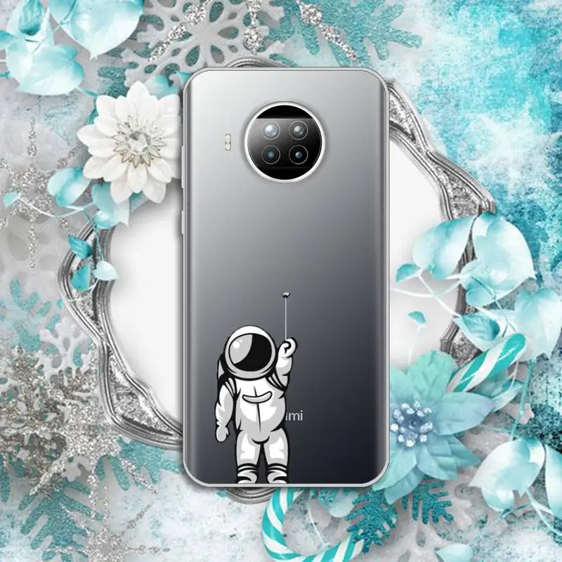 

Astronaut Planet Phone Case Transparent for Xiaomi Redmi note 10 t 8 9 pro lite 11 Huawei P honor 8 10i 20 30 40 smart 2019