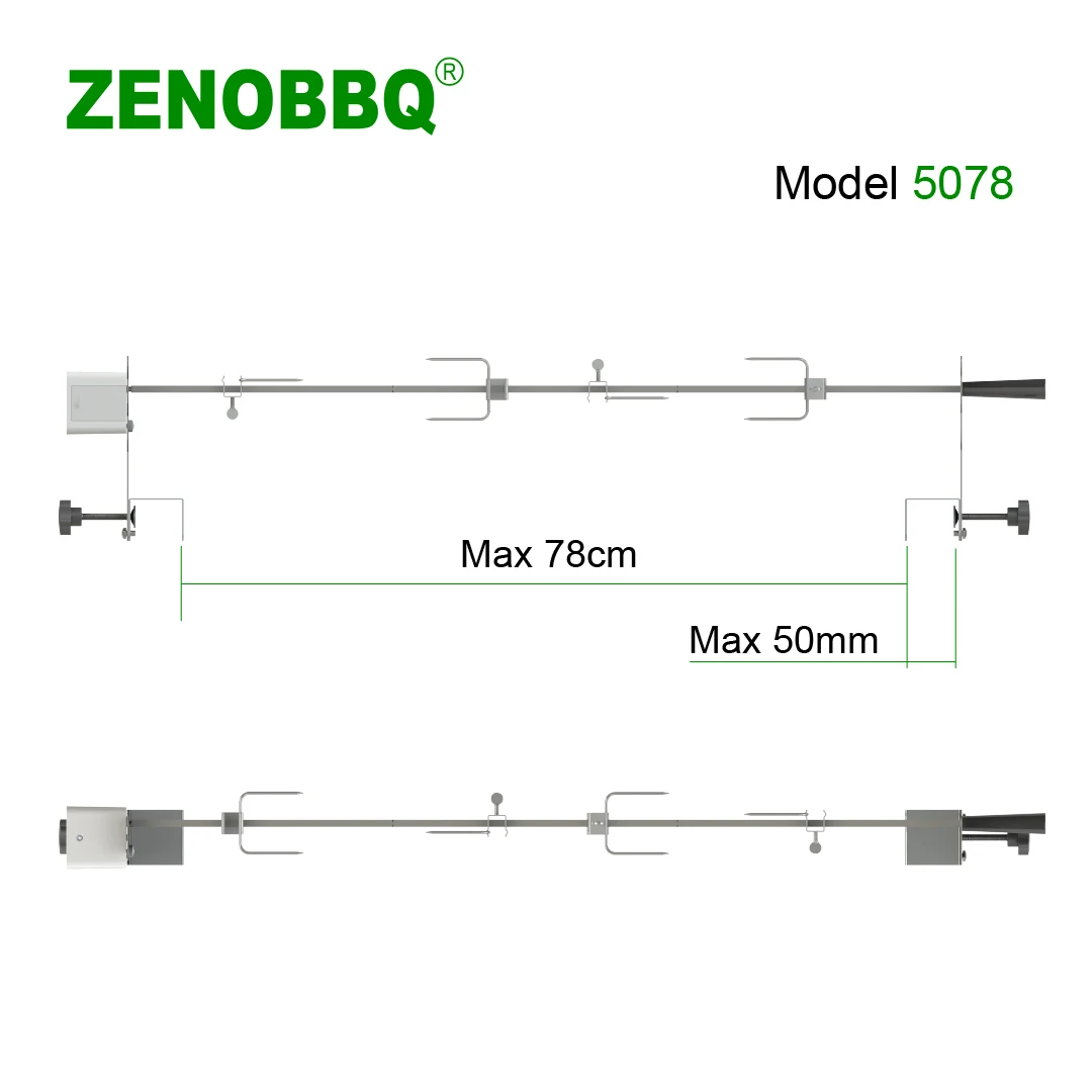 Pаспродажа Набор для гриля ZENOBBQ, Универсальный вращающийся гриль для барбекю, поворот, для свиней, регулировка длины, аксессуары для кемпинга