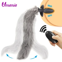 wireless remote control swing fox tail anal plug butt plug vibrator anal toy fetish cosplay adult games sex toys for women men