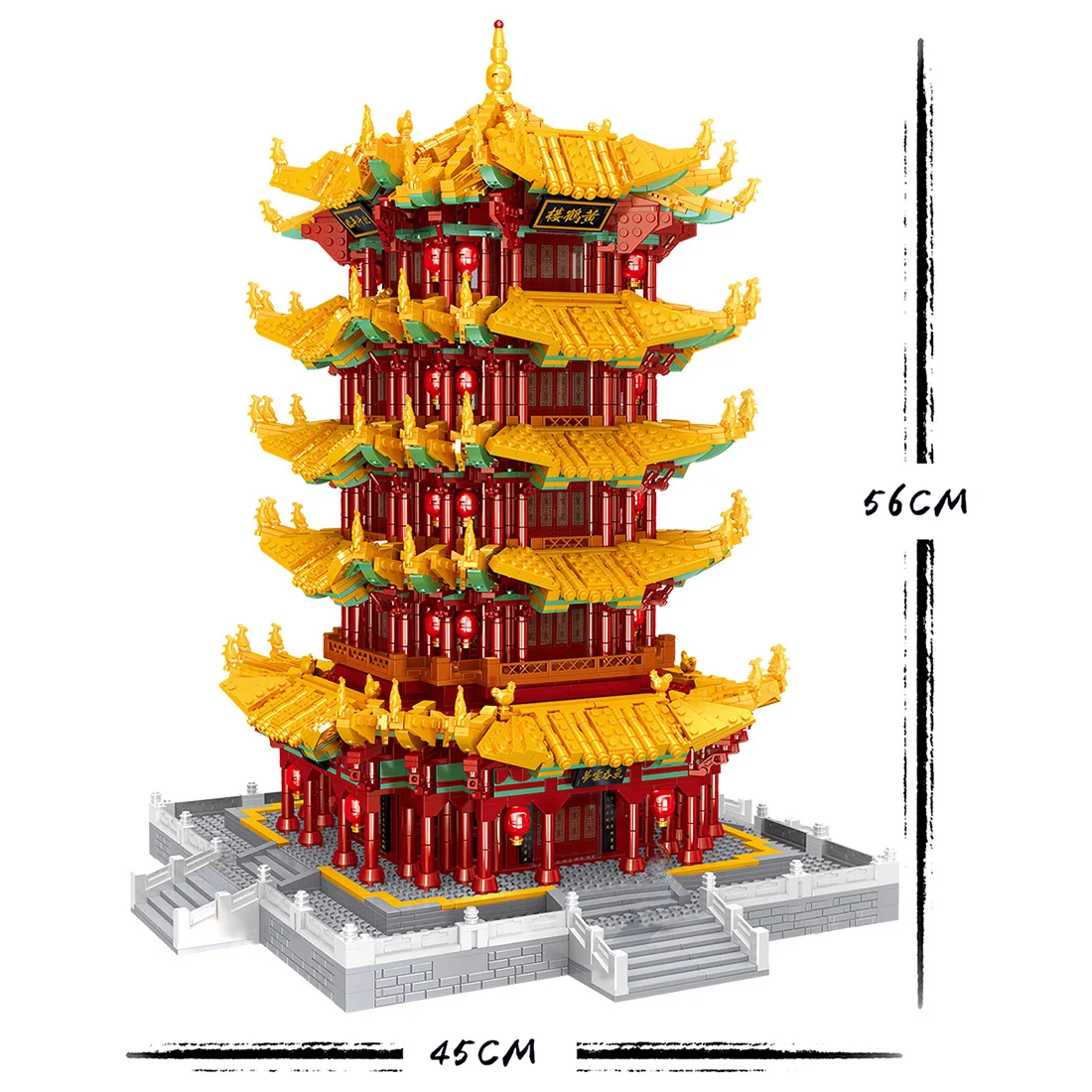 

8260Pcs World Famous Oriental Architecture Yellow Crane Tower Bricks Small Particle DIY Building Blocks Model kids assembly Toy