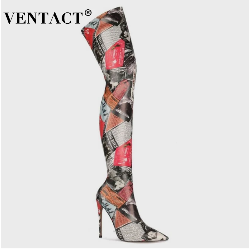 

Женские ботфорты на тонком высоком каблуке, размеры 34-43