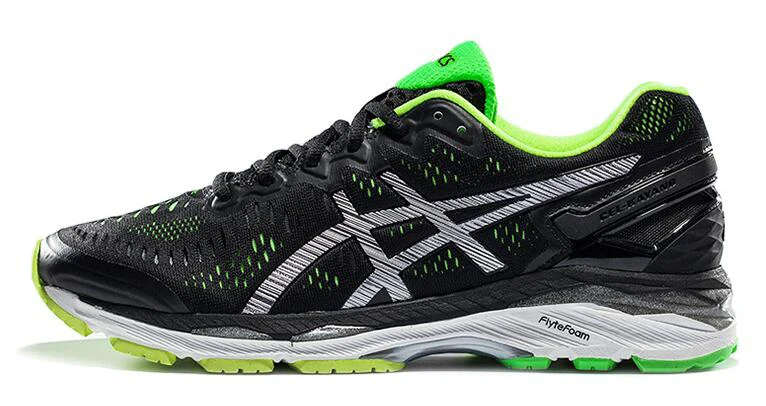 black silver yellow ASICS GEL-KAYANO 23 Asics новая горячая Распродажа Мужская Подушка стабильность кроссовки ASICS Спортивная обувь Кроссовки GQ Мужская обувь для спортзала - Цвет: black silver yellow