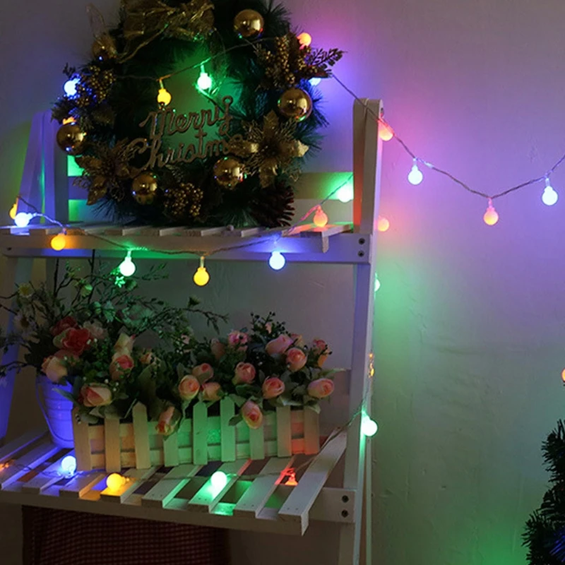 

Fairy Garland LED Ball Battery Powered String Lights Waterproof for Christmas Tree Wedding Home Indoor Decoration