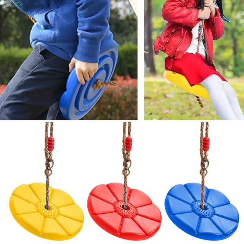 

Climbing Rope with Platform, Disc Swing Seat Octagonal Petals Shape for Backyard