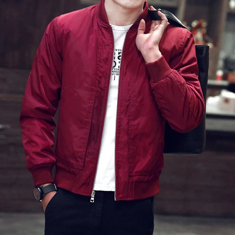 

2021 Zip Up Men Jacket Spring Autumn Fashion Brand Slim Fit Coats Male Casual Baseball Bomber Jacket Mens Overcoat Plus size