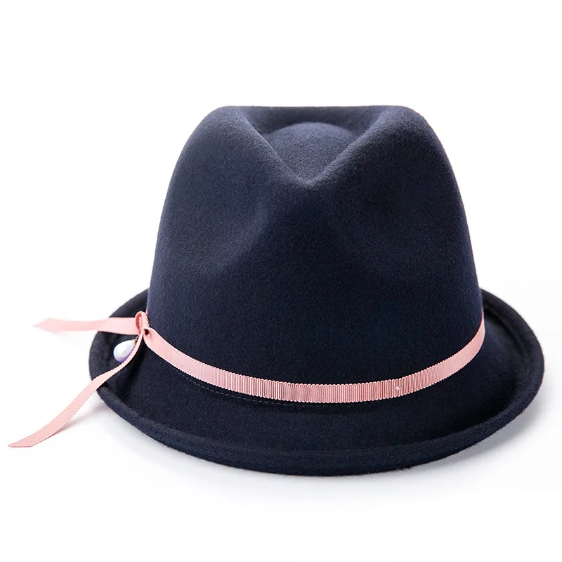 Новая шерстяная шляпа с плоской подошвой для женщин фетровая широкими полями