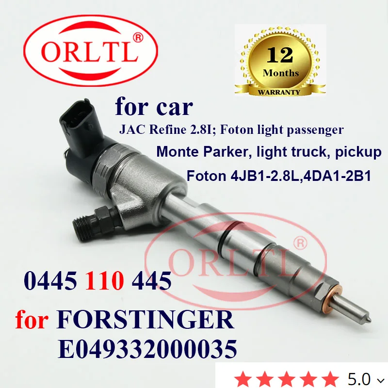 Инжектор Common Rail ORLTL 0445110445 0 445 110 Е 049332000035 для JAC Refine 2.8I Легкий пассажир Foton Monte Parker