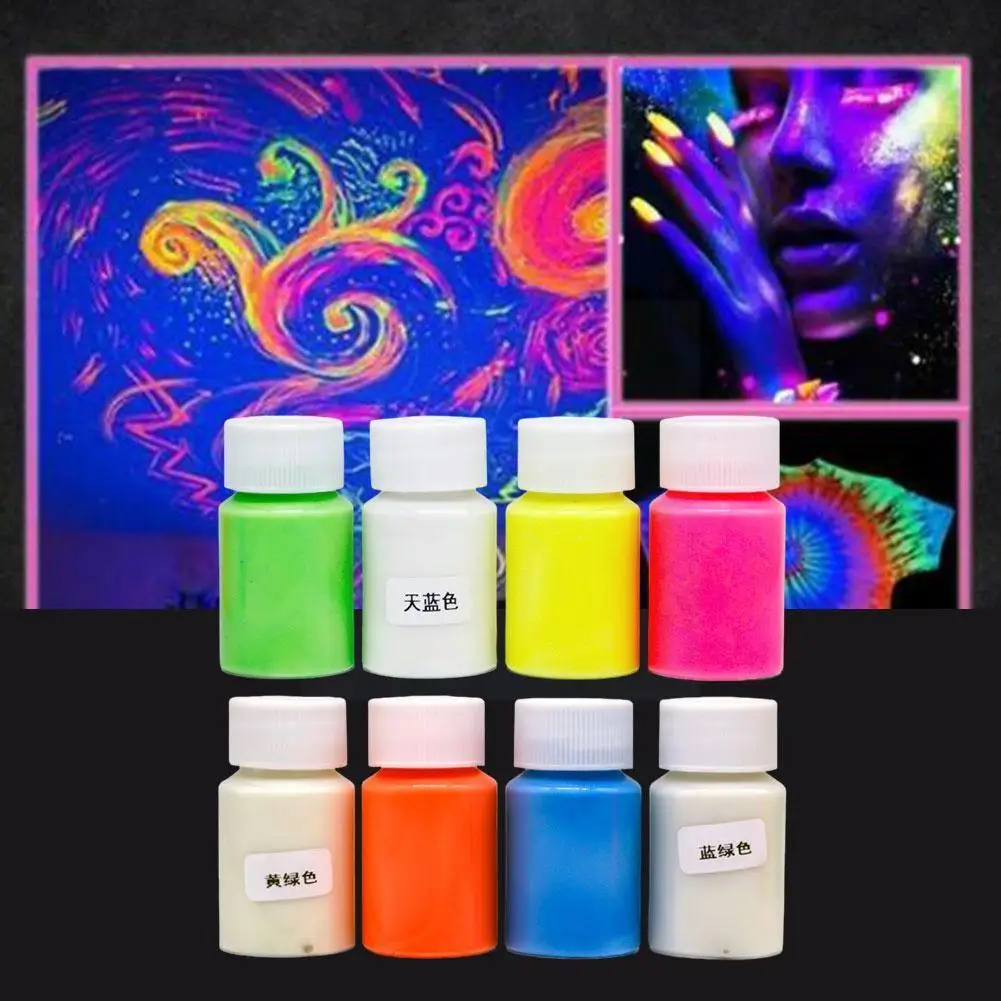 

water proof high gloss paint long lasting fluorescent water-based luminous pigment tools diy liquid luminous nail powder S7Q9