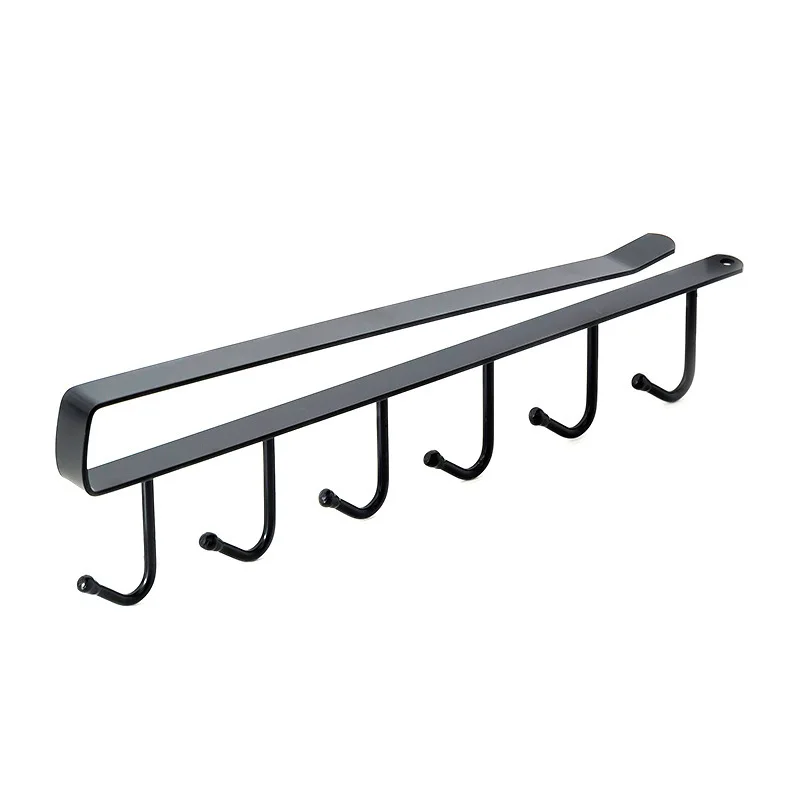 

Iron Cabinet Six Hooks Seamless Hook Storage Rack More than Row Hook Wardrobe Kitchen Punch-Free Seamless Storage holder