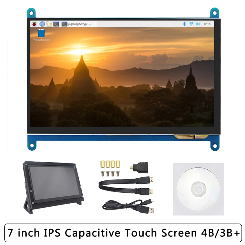 7 дюймов Raspberry Pi 4B /3B +/3B сенсорный Экран 1024*600 800*480 ЖК дисплей Дисплей