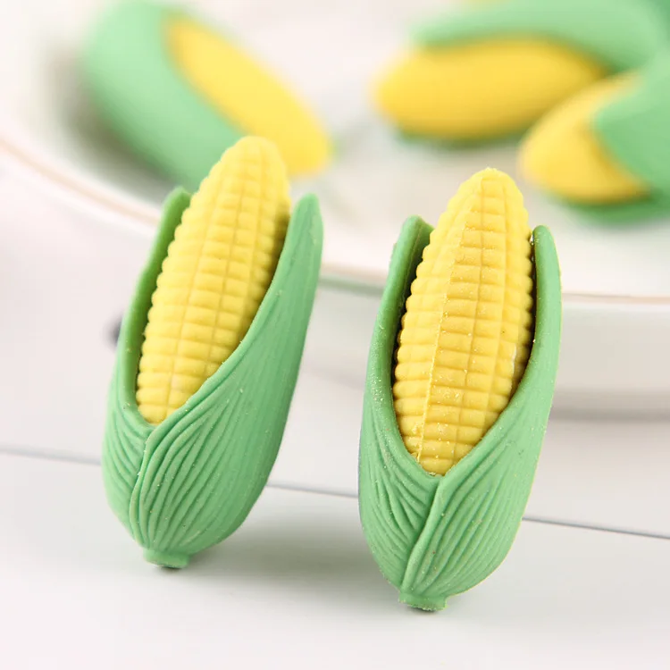 

20 Pcs Creative Cute Cartoon Corn Eraser Kawaii Eraser Novelty Stationery Estuches Papeleria