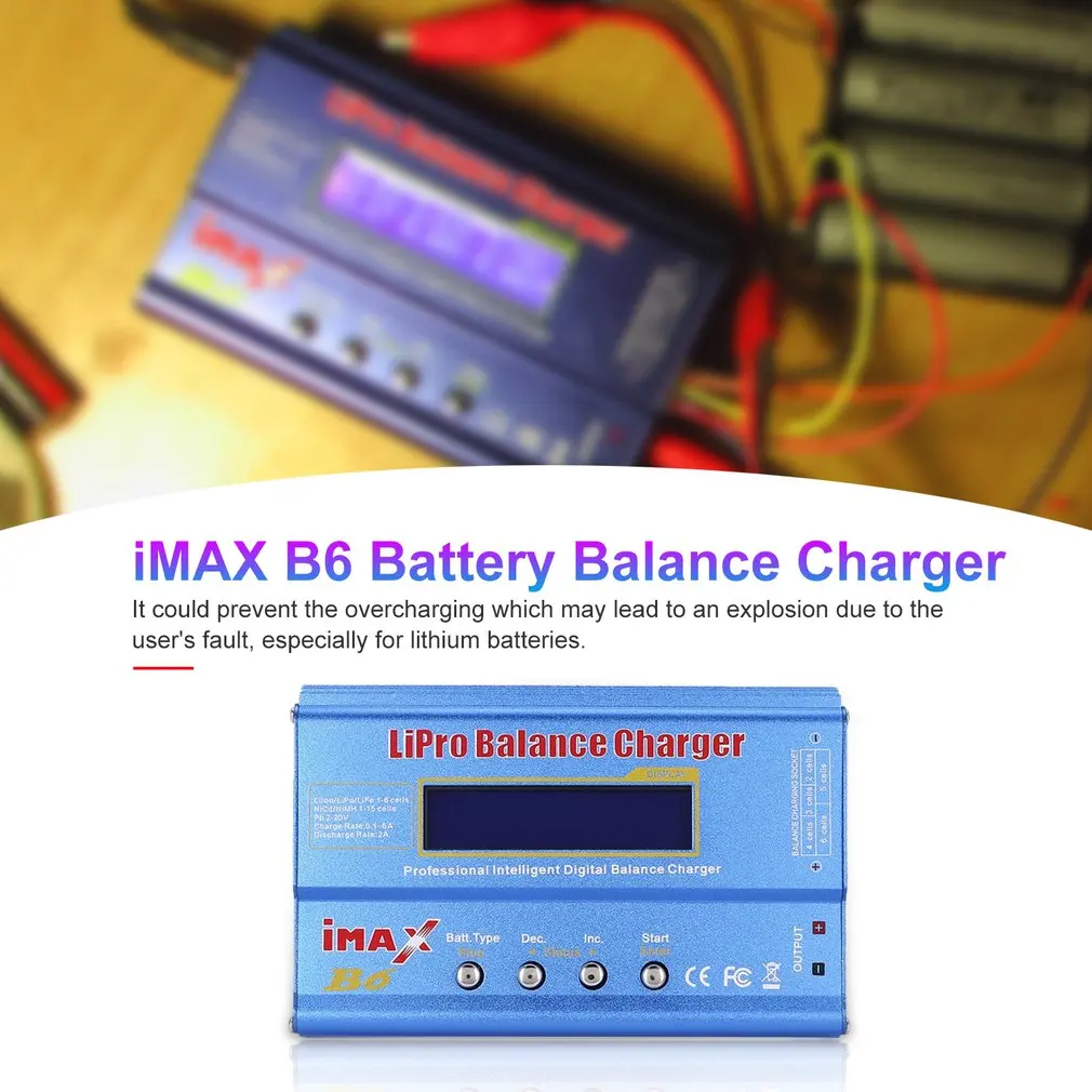 Lipo Nimh Li-Ion Ni-cd AC/DC RC зарядное устройство B6AC 80 Вт 6A 10 Dis стандартная батарея IMAX B6