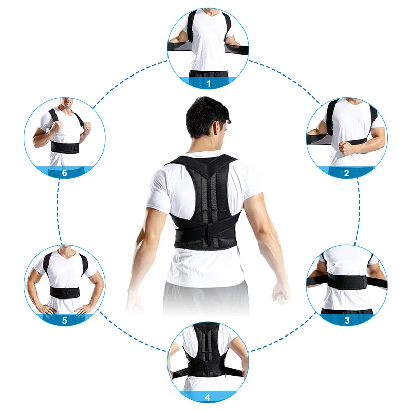 Бандаж поддерживающий пояс регулируемый Корректор осанки ключица Поясничный