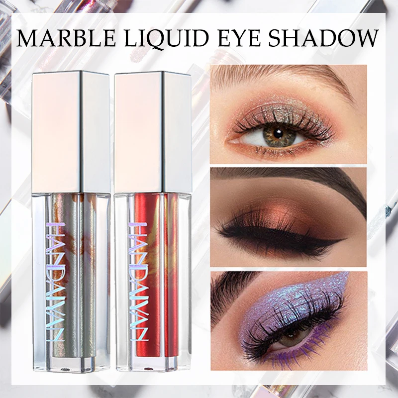 10 цветов Металлические Блестящие дымчатые тени для век мраморные жидкие
