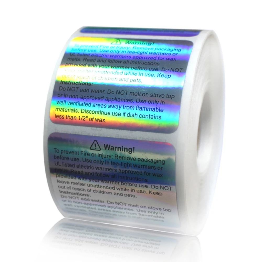 

600pcs/roll Oilproof Melting Self Adhesive Waterproof Jar Safety Sticker Square Text Candle Warning Label Container Vow