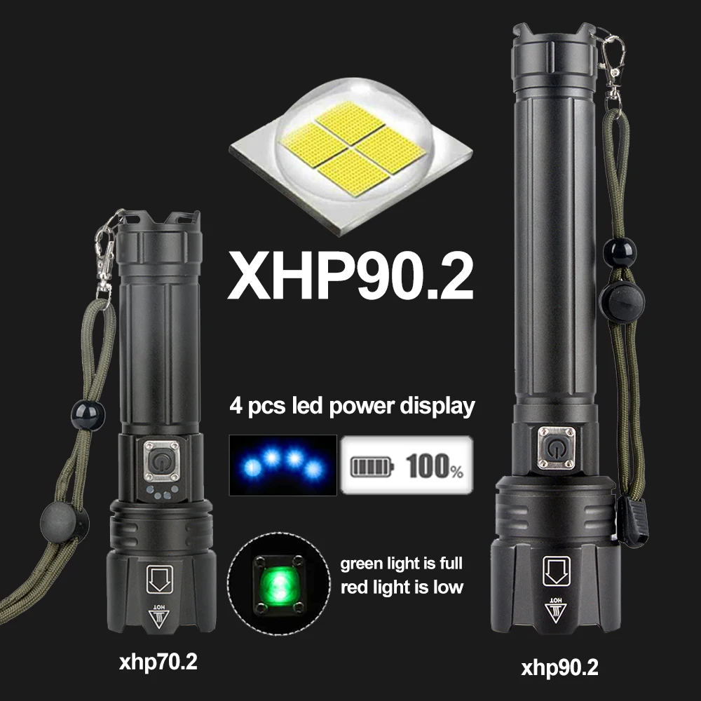 Перезаряжаемый мощный светодиодный фонарик XHP90.2 Xhp70 тактический светильник