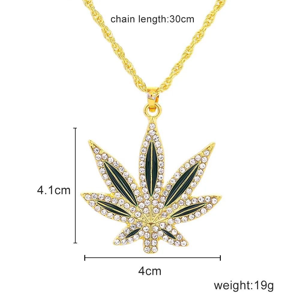 

HIP HOP Gold Plated Chain Necklace Maple Leaf Pendant Necklace Men Women Hip Hop Jewelry Necklace Wholesale
