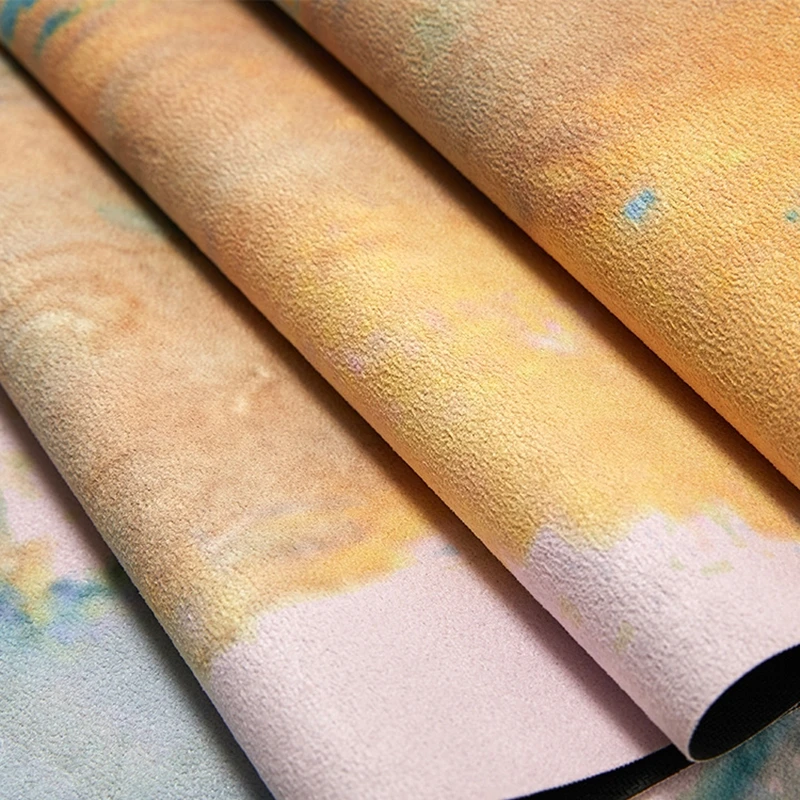 72*27 Φ экологически чистый натуральный резиновый замшевый Коврик для йоги с принтом складное портативное