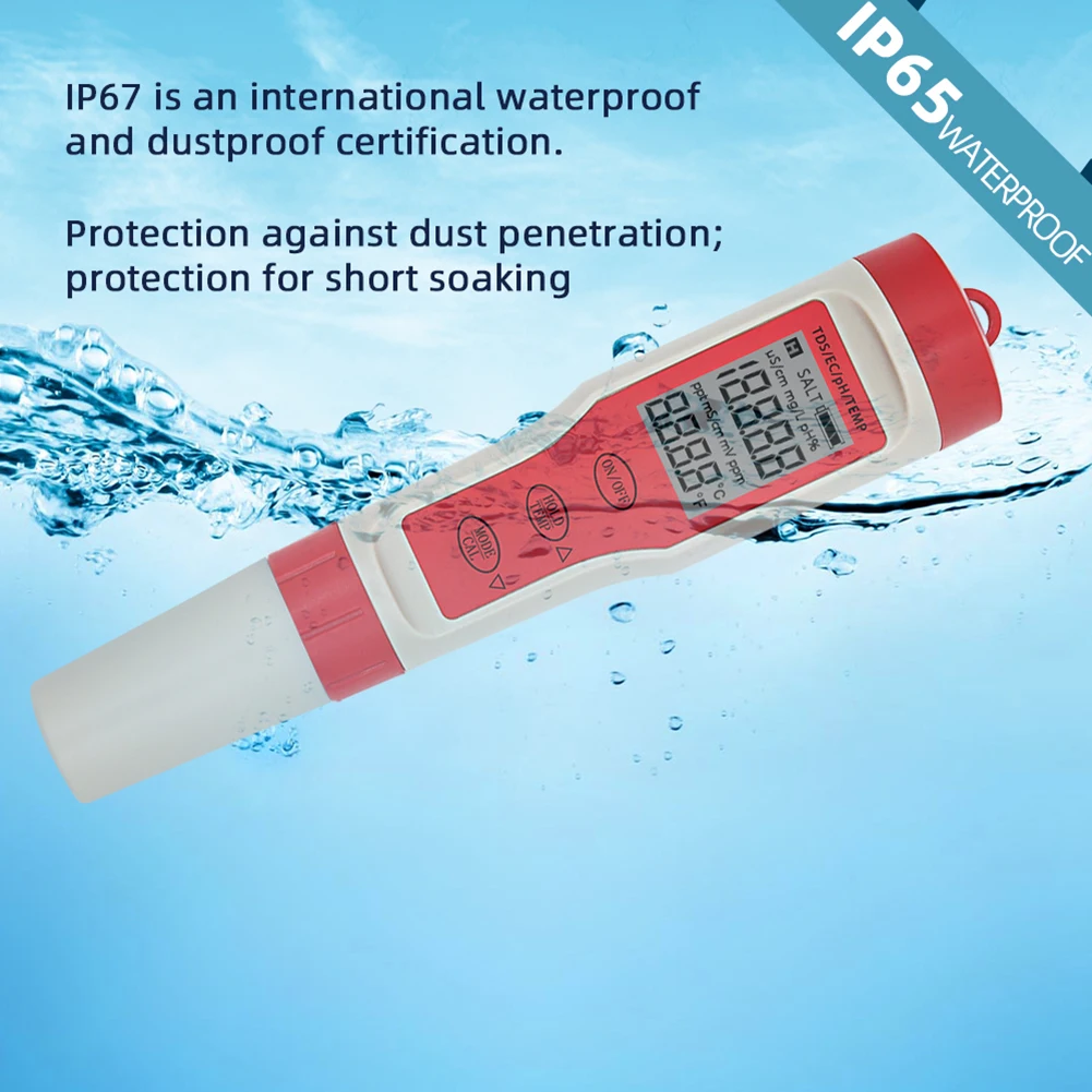 

Portable 4 in 1 PH/EC/TDS Temperature Meter PH Tester Digital Water Quality Monitor Purity Tester Measuring with Backlight
