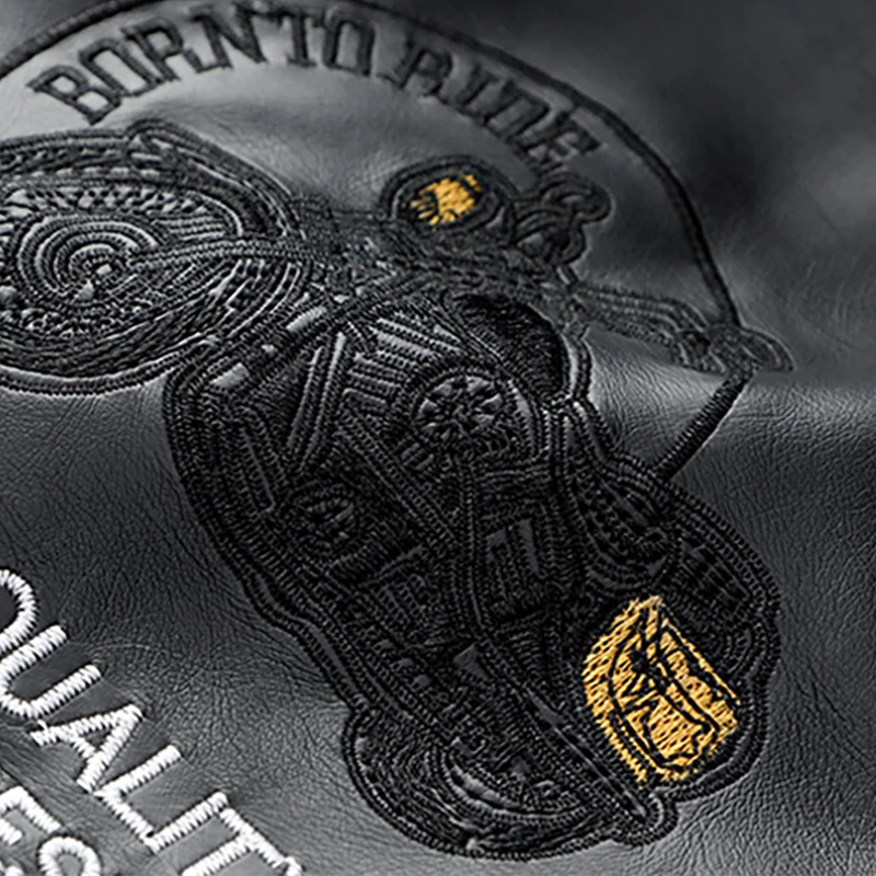 

Winter Men Pu Leather Jacket Embroidery letter Fashion Brand Male Bomber Motorcycle Biker Man's Coat Autumn Jackets Leather Coat