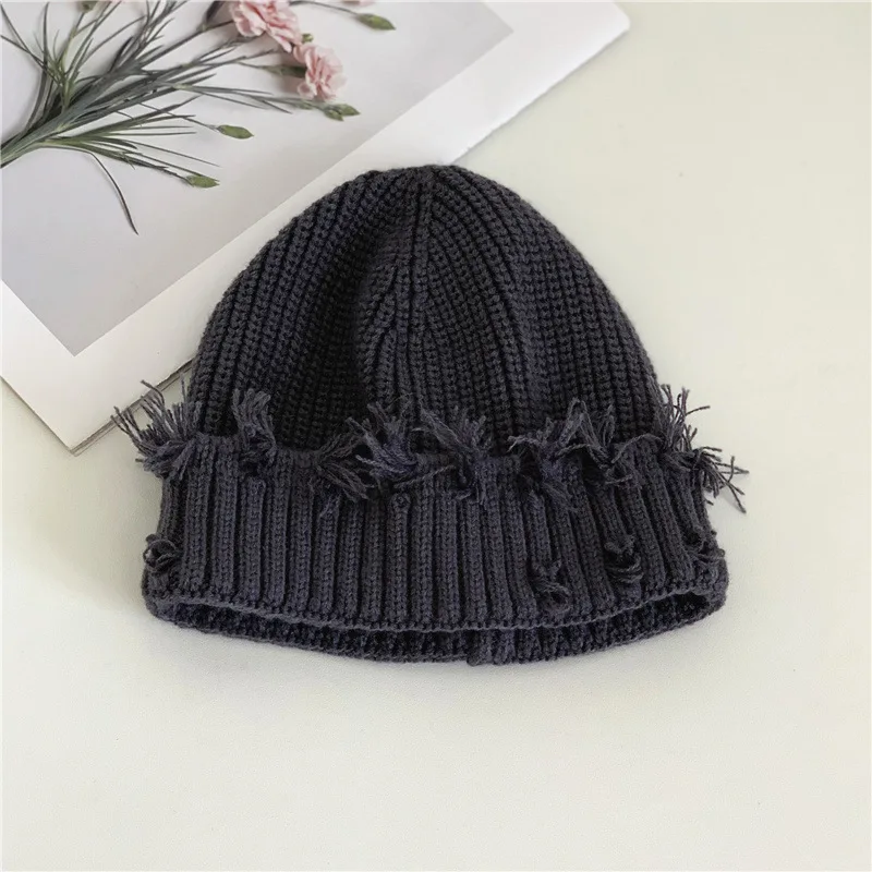 

2020 style broken hole Hat Women's fashion knitting wool hat autumn winter street warm men's hip hop hat