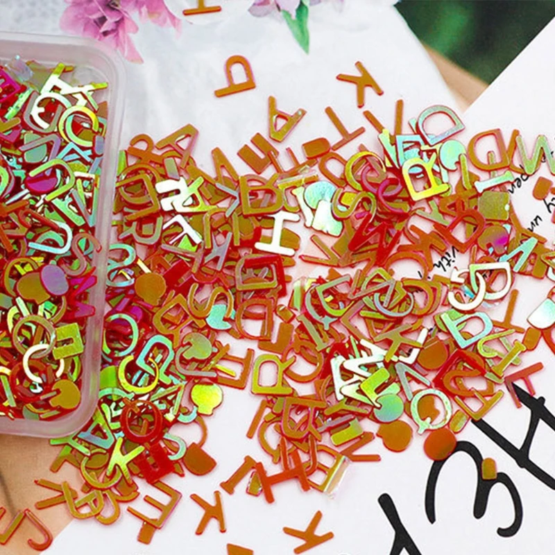 

1 Pack English Alphabet Sequins Glitter Epoxy Resin Silicone Mold Fillings Decor