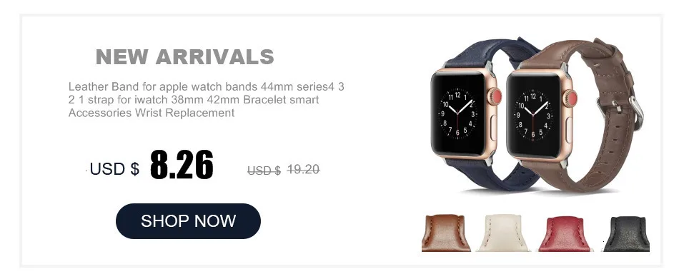 Ремешок из натуральной кожи для Apple Watch 44 мм серия 5 4 3 2 Аксессуары для всех версий 42 мм ремешок 38 мм Замена браслета 40 мм