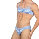 Сисси кружевной бюстгальтер трусы мужские Сексуальное ГОРЯЧЕЕ нижнее белье, Фетиш Экзотика, нижнее белье, мужские трусы бикини трансгендер Трансвестит костюмы