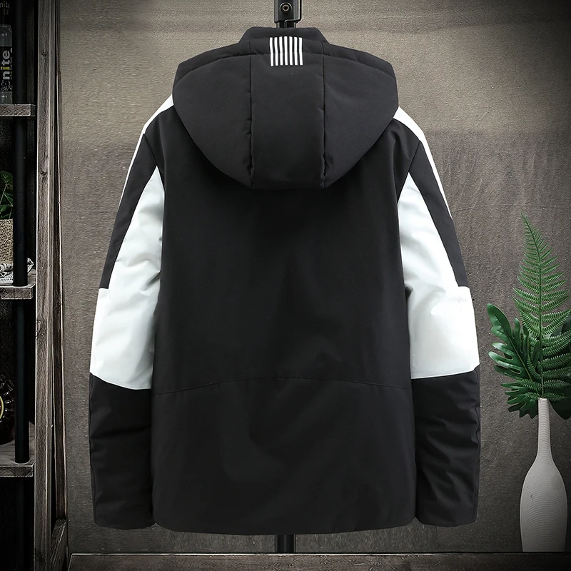 Men's White Duck Down Jacket Warm Hooded Thick Puffer Jacket Coat Male Casual High Quality Overcoat Thermal Parka Men
