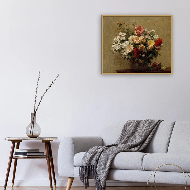 

Wall Art Canvas Poster Painting Prints Picture for Living Room Home Decor Character Painting Original Flower Leaf Modern Vase