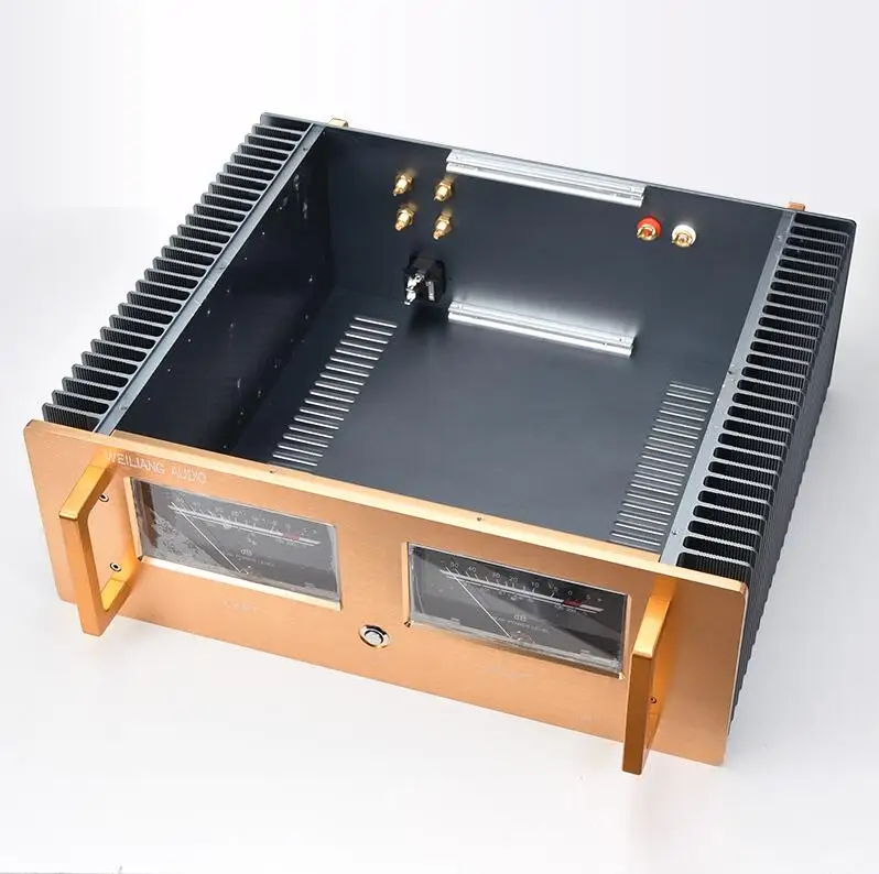 Новый чехол усилителя VU metre блок питания шасси DIY AMP Project W430 H150 L359|Усилители