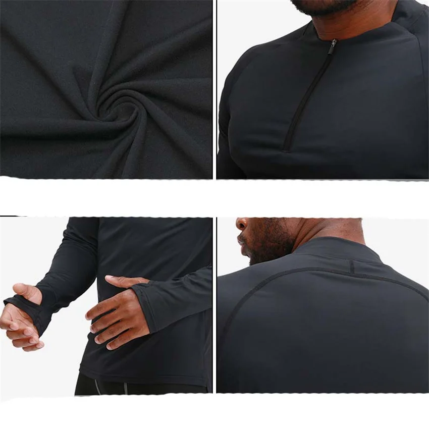 

Men Fashion Long Sleeves T-shirts Bodybuilding Sports Fitness Quick Dry Breathable Running T-shirt Sportswear Gym Training Tops