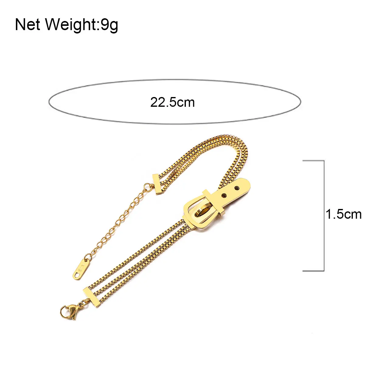 

Kirykle Fashion High Quality Stainless Steel Belt Shape Strap Charm Gold Bangle Women Jewelry Gift Punk Layered Bangle Bracelet