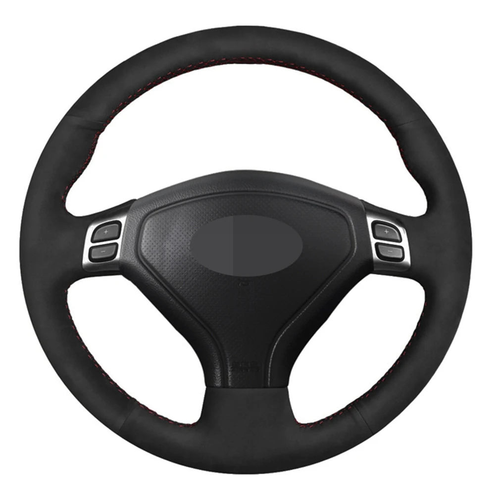 Чехол рулевого колеса автомобиля черная замша ручной работы для Subaru Forester 2004 2006