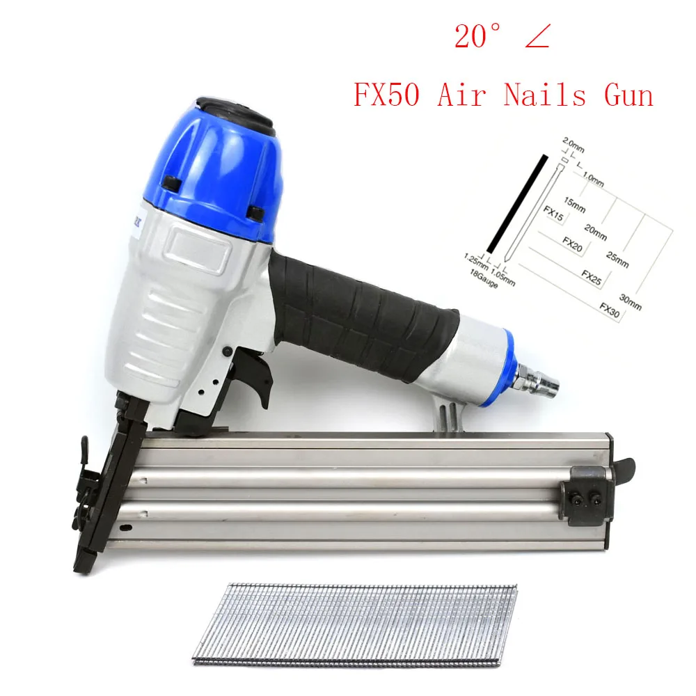 

FX50 Angled Air Nails Gun 20 Degrees Framing Tacker Stapler Gun For Furniture Woodworking