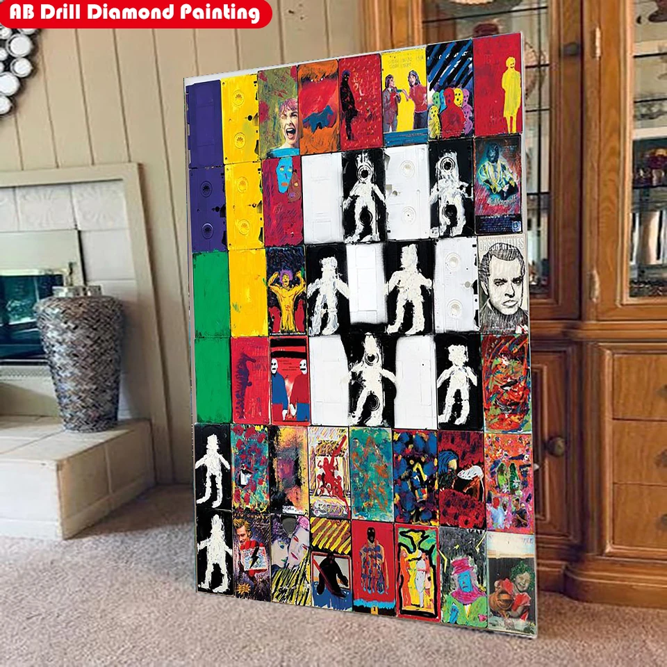 

Zipper bag 5D DIY AB diamond painting kit abstract oil painting full circle diamond cross stitch mosaic home decoration