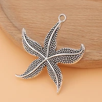 10pcslot large tibetan silver sea star starfish charms pendants for necklace bracelet jewelry making accessories