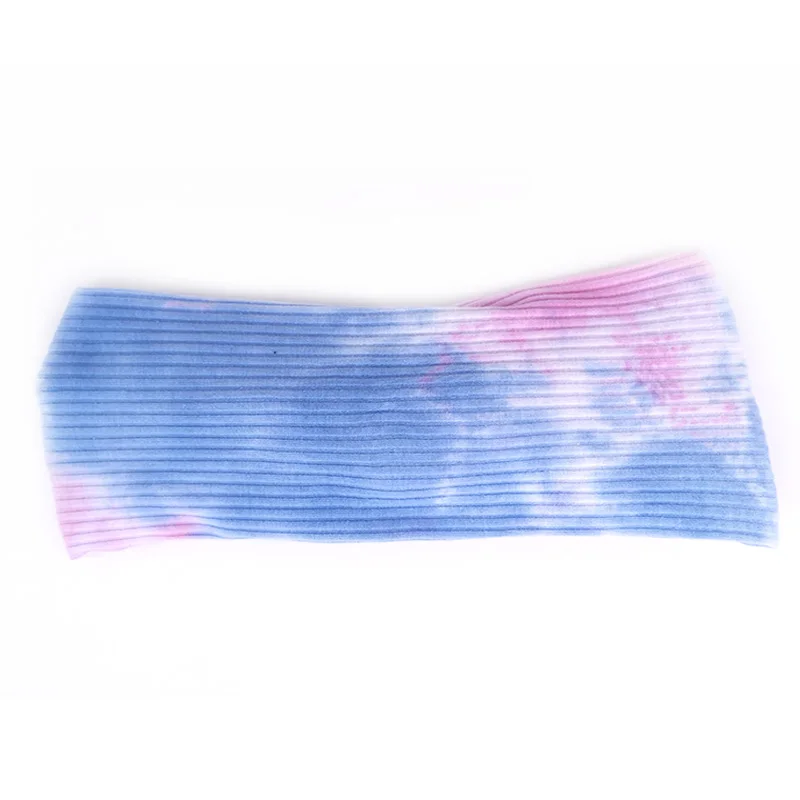 Женская хлопковая повязка на голову растягивающаяся ребристая головная