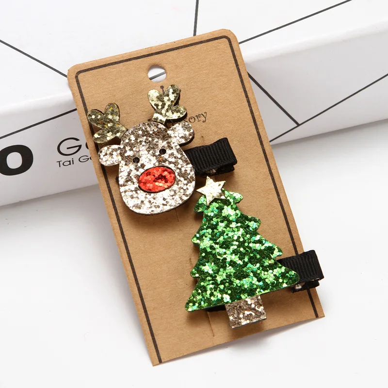 Модные детские рождественские заколки для волос с изображением Санта Клауса