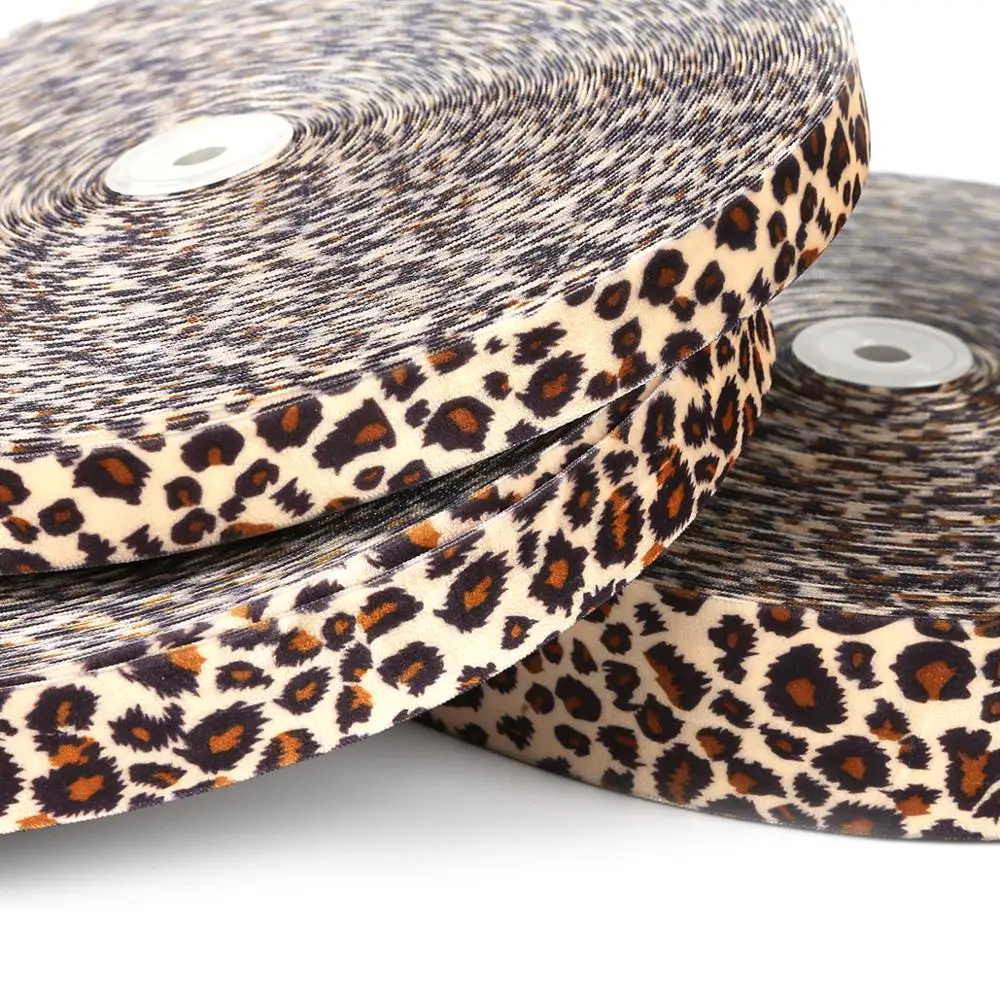 Бархатная лента с леопардовым принтом для свадебной вечеринки украшения ручной