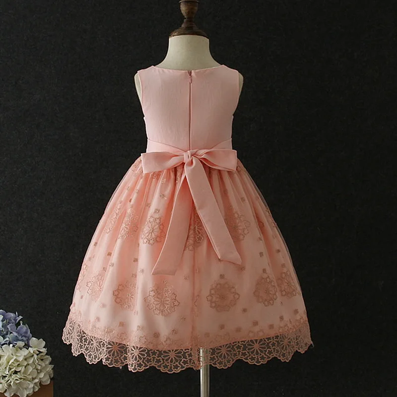 Детское кружевное платье с вышивкой без рукавов | Детская одежда и обувь