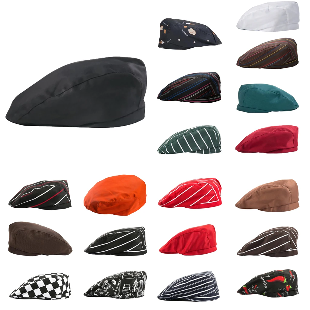 

Chef Work Unisex Adult Printing Chef Hat Beret Party Accessory Black