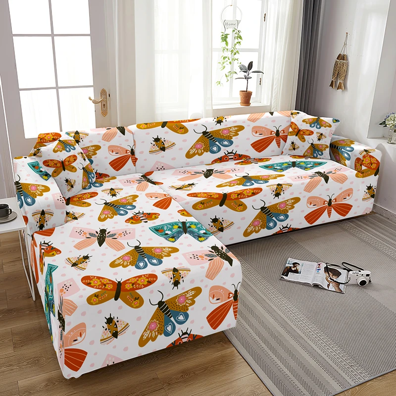 

Psychedelic Butterfly L Shape Stretch Sofa Cover Non-slip Combination Couch Covers Elastic Slipcover For Living Room Decor