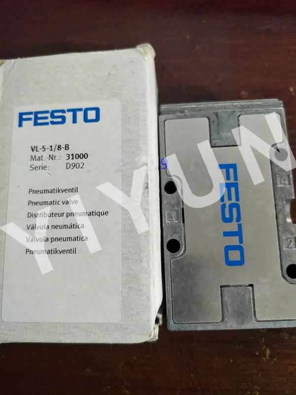 

VL-5-1/8-B 31000 VL-5/3-E-1/8-B 31309 VL-5/3G-1/8-P-B 173176 VL-5/3G-1/4-B 14298 FESTO Solenoid valve Pneumatic components