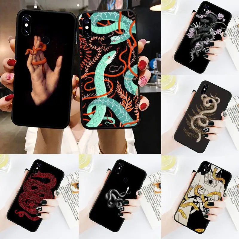 

Snake Hand animal Flower Pattern Phone Case For Xiaomi Redmi Note 4 4x 5 6 7 8 pro S2 PLUS 6A PRO