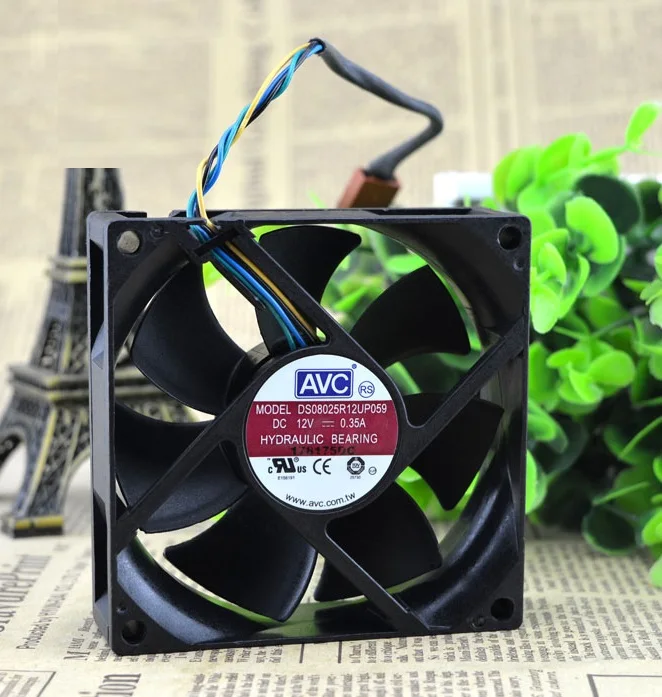 

SSEA New Wholesale AVC 8025 12V 0.35A DS08025R12UP059 PWM Control of motor speed cooling fan 80*80*25mm