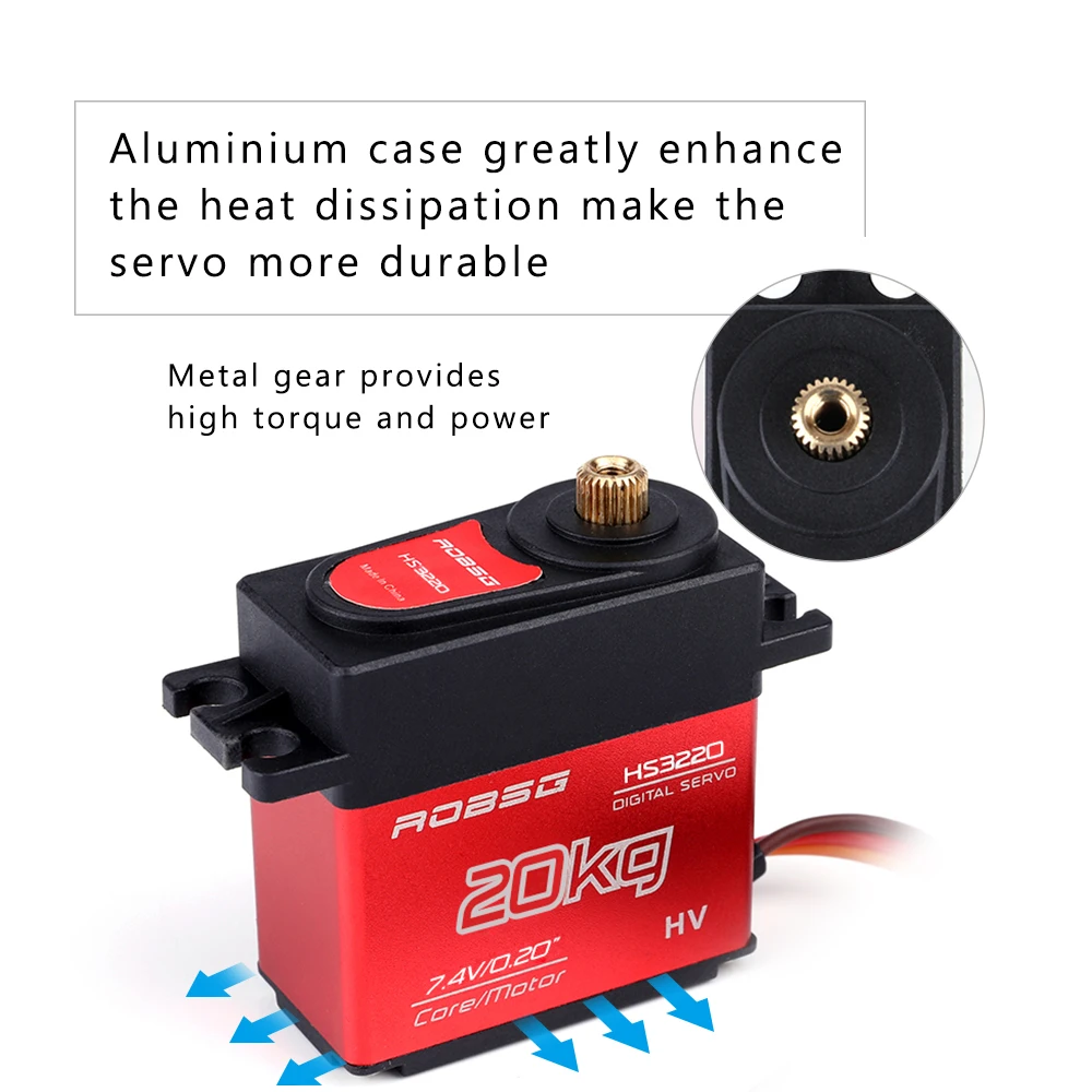 HS3220 металлическая передача цифровая сервомеханизм с высоким крутящим моментом